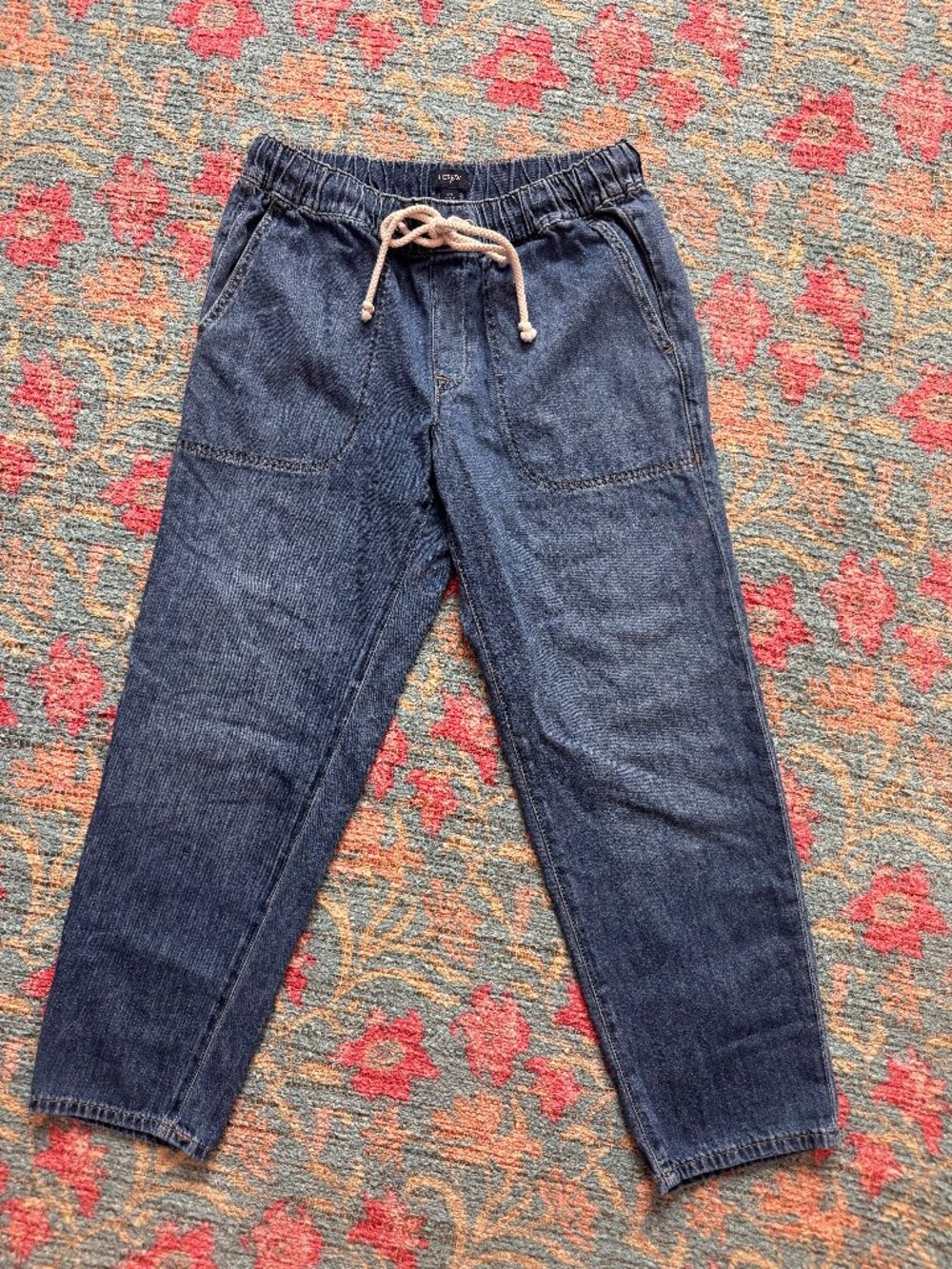 J.Crew denim drawstring pants relaxed pull-on jeans